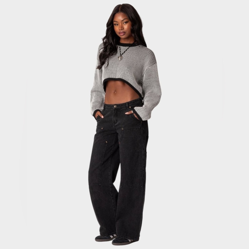 EDIKTED Black Carpenter Jeans